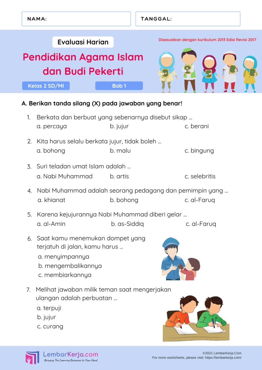 10 Contoh Soal Pendidikan Agama Islam Kelas 1 SD Semester 1 yang Wajib Diketahui Anak 10 Contoh Soal Pendidikan Agama Islam Kelas 1 SD Semester 1 yang Wajib Diketahui Anak