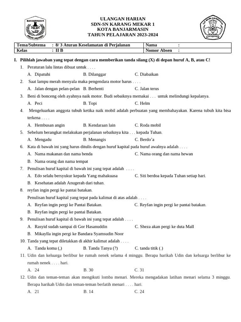 Soal Uh Tema 8 Subtema 3 PDF Soal Uh Tema 8 Subtema 3 PDF