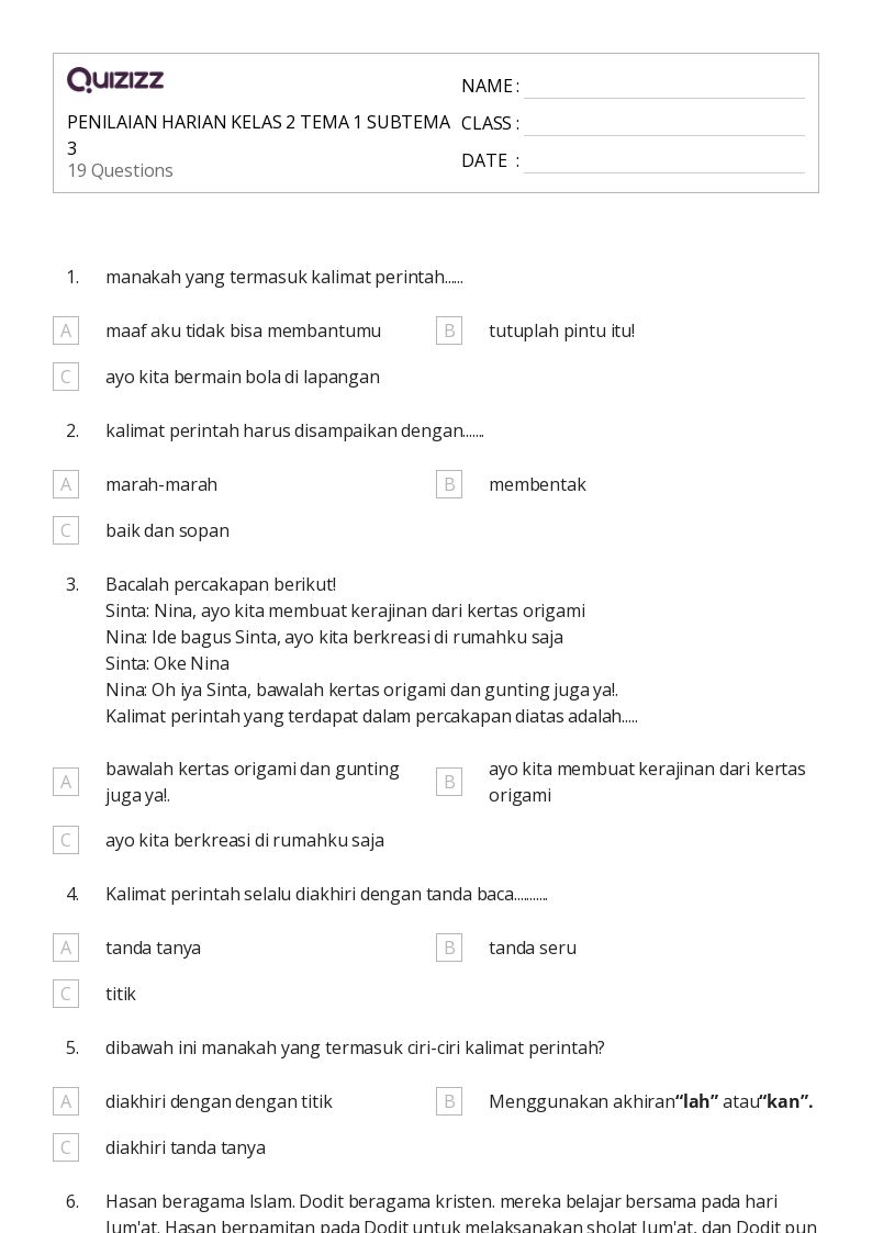 5 Rahasia Latihan Soal Kelas 2 Tema 1 Sub Tema 3 Agar Anak Cepat Paham dan Nilai Maksimal 5 Rahasia Latihan Soal Kelas 2 Tema 1 Sub Tema 3 Agar Anak Cepat Paham dan Nilai Maksimal