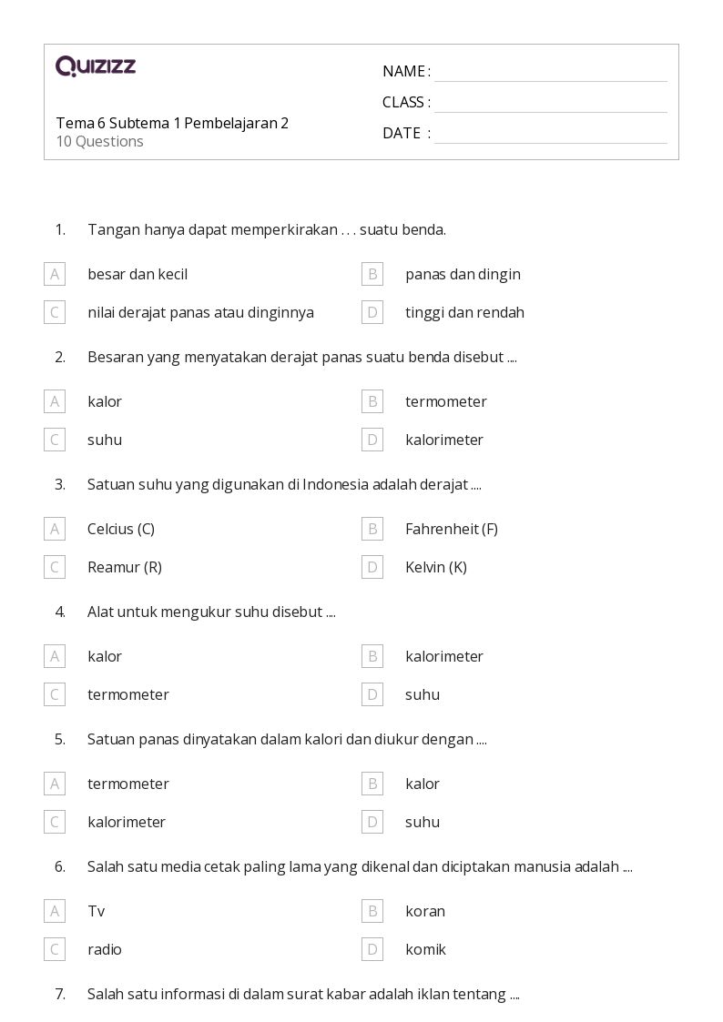 7 Rahasia Mengerjakan Soal Tema 6 Kelas 5 Subtema 1 Agar Nilai Ujian Kamu Melambung Tinggi