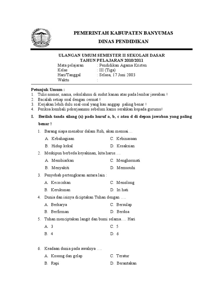 Soal Agama Kelas 7 Semester 1 Dalchaebi