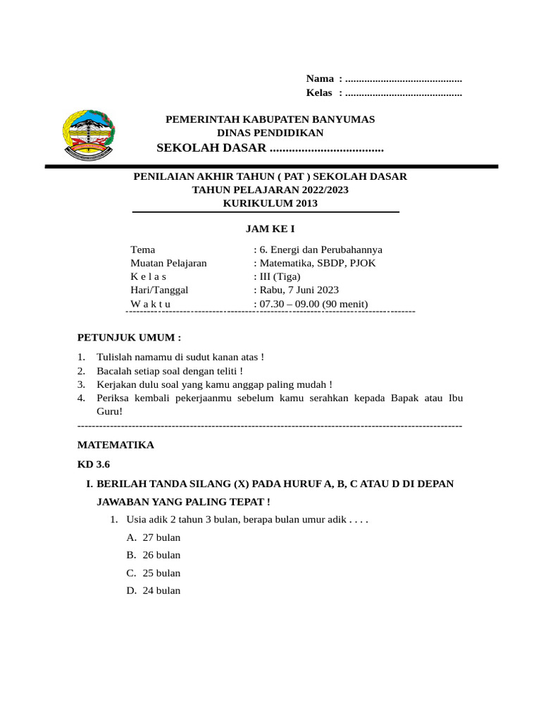Rahasia Nilai Bagus 5 Contoh Soal Kelas 3 Tema 6 Sub Tema 1 yang Sering Keluar Saat Ujian Rahasia Nilai Bagus 5 Contoh Soal Kelas 3 Tema 6 Sub Tema 1 yang Sering Keluar Saat Ujian