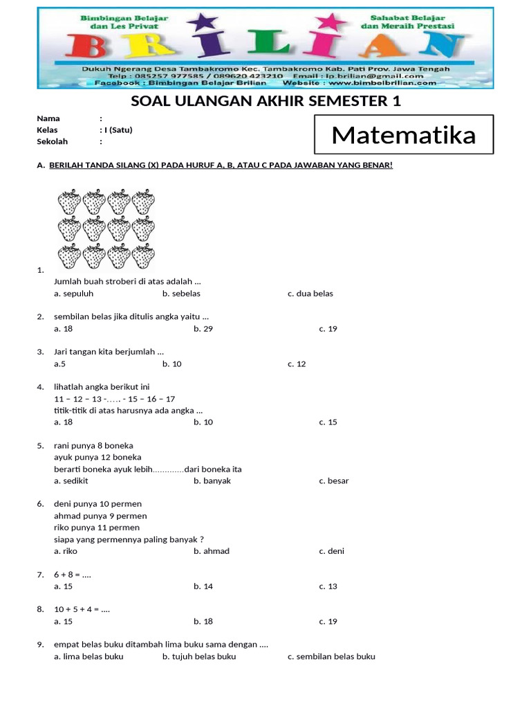 Panduan Lengkap Download Soal UAS Semester Ganjil Kelas 1 untuk Panduan Lengkap Download Soal UAS Semester Ganjil Kelas 1 untuk