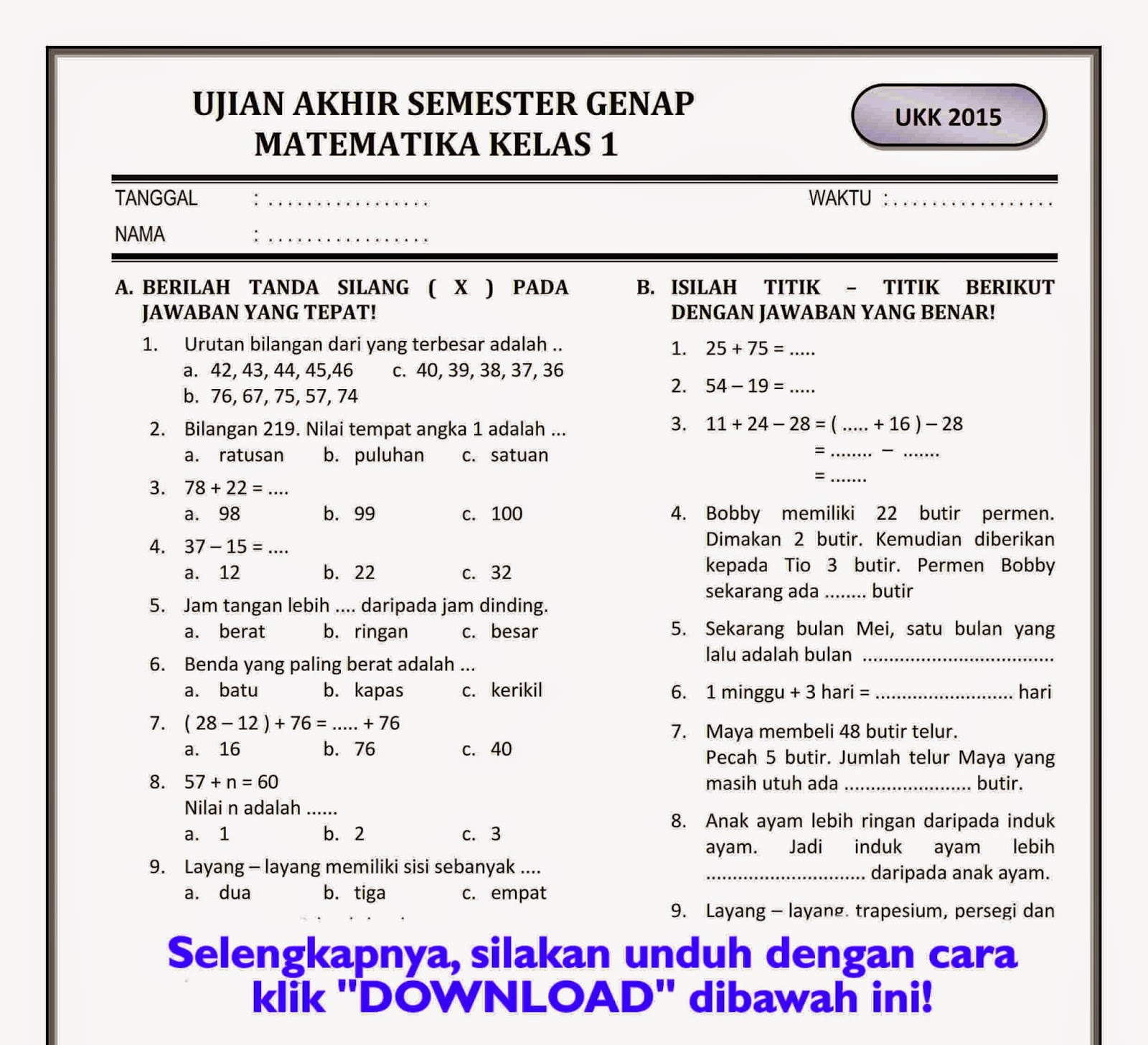 Terbongkar 15 Rahasia Soal Soal UAS Matematika Kelas 6 Semester 1 Agar Nilai Sempurna Terbongkar 15 Rahasia Soal Soal UAS Matematika Kelas 6 Semester 1 Agar Nilai Sempurna