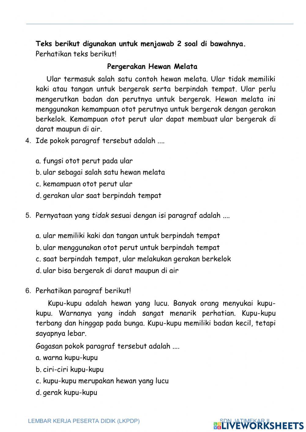 LKPD KELAS 5 TE Free Interactive Worksheets 2444849