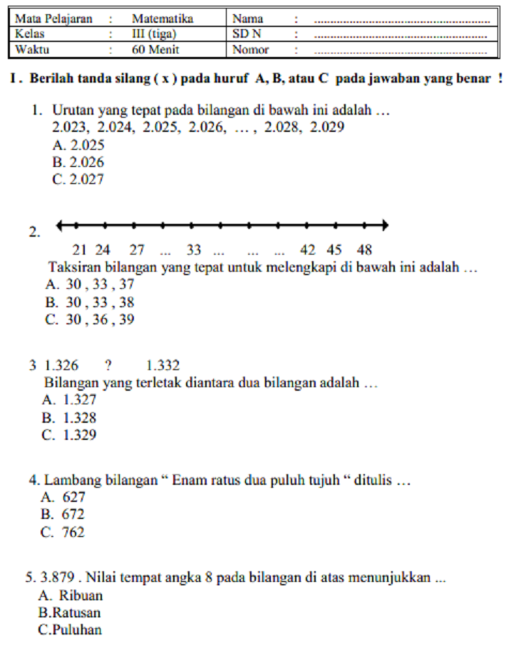 7 Contoh Soal Matematika Kelas 3 SD Semester 1 yang Sering Muncul di Ujian 2026 7 Contoh Soal Matematika Kelas 3 SD Semester 1 yang Sering Muncul di Ujian 2026