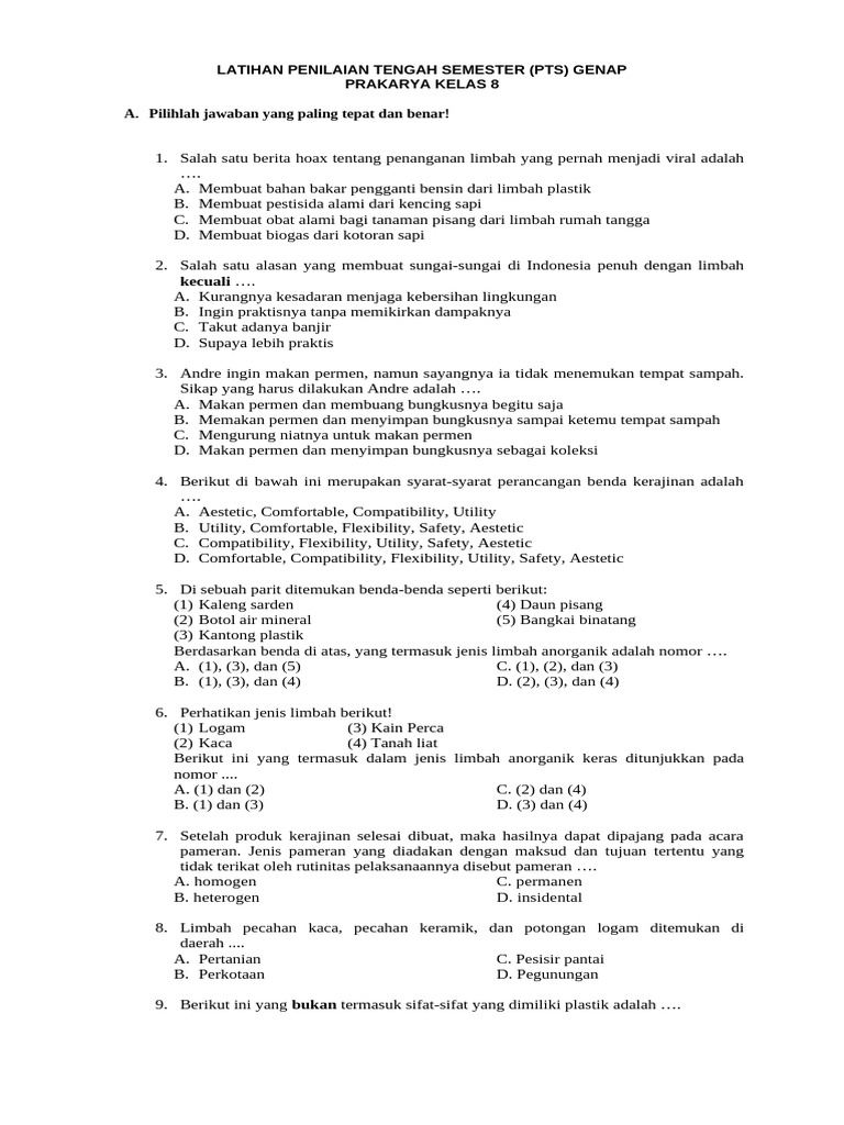 3 Fakta Mengejutkan tentang Soal PTS Prakarya Kelas 8 Semester 2 yang Wajib Kamu Tahu 3 Fakta Mengejutkan tentang Soal PTS Prakarya Kelas 8 Semester 2 yang Wajib Kamu Tahu
