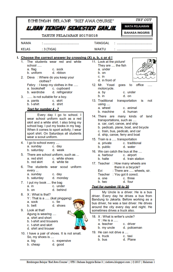Materi Bahasa Inggris Kelas 7 Semester 1 Kurikulum 2013 Dalchaebi