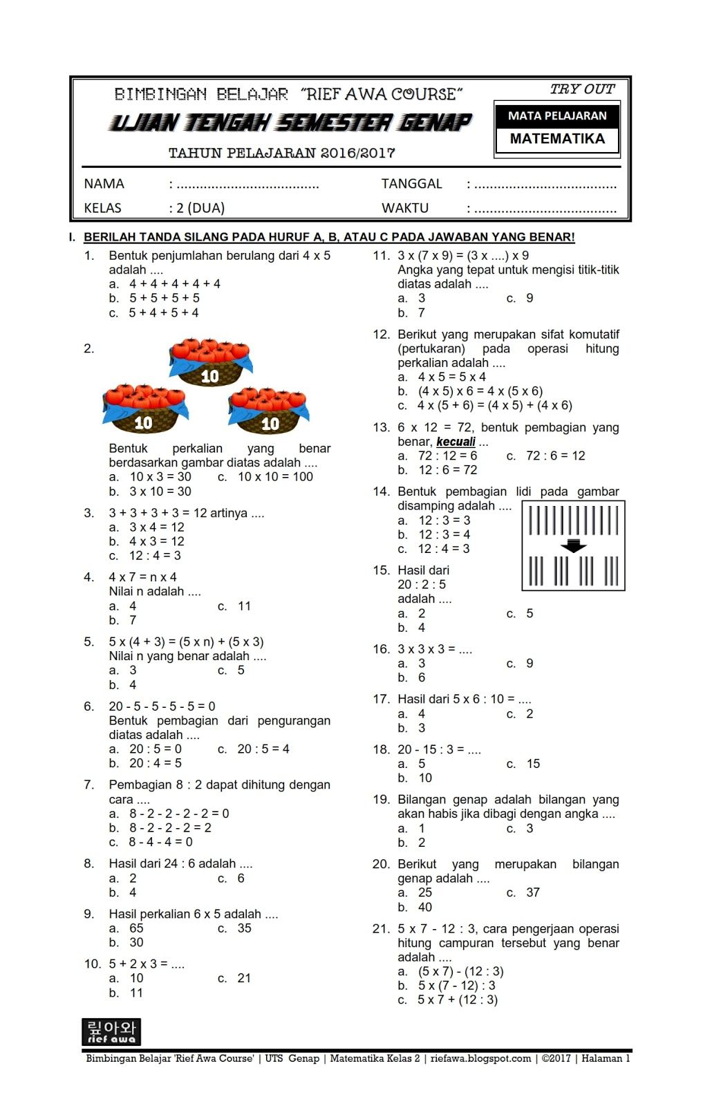 Ternyata Contoh Soal Matematika Kelas 2 SD Semester 1 Kurikulum 2013 Siap Cetak Ternyata Contoh Soal Matematika Kelas 2 SD Semester 1 Kurikulum 2013 Siap Cetak