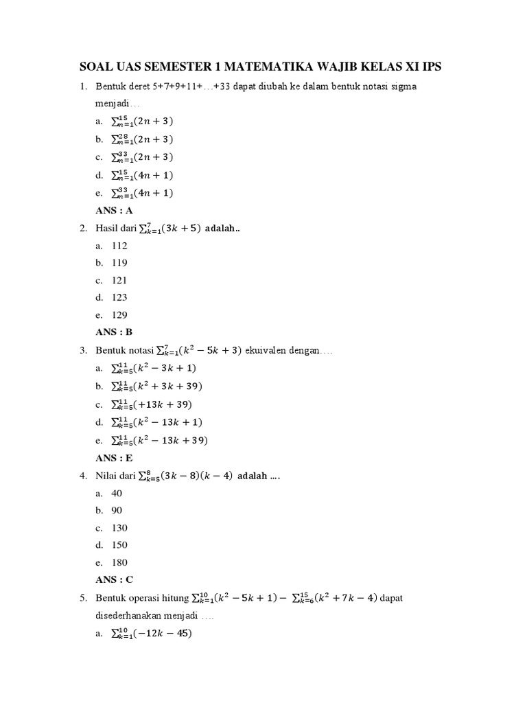 30 Contoh Soal Matematika Kelas 11 IPS Semester 1 Lengkap dengan Kunci Jawaban yang Wajib Kamu Pelajari 30 Contoh Soal Matematika Kelas 11 IPS Semester 1 Lengkap dengan Kunci Jawaban yang Wajib Kamu Pelajari