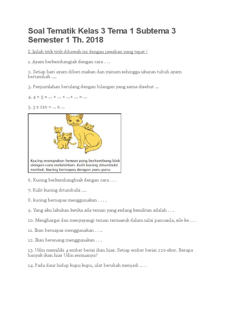 7 Cara Cepat Kuasai Latihan Soal Tematik Kelas 3 Semester 1 Tema 1 Sebelum Ujian 7 Cara Cepat Kuasai Latihan Soal Tematik Kelas 3 Semester 1 Tema 1 Sebelum Ujian