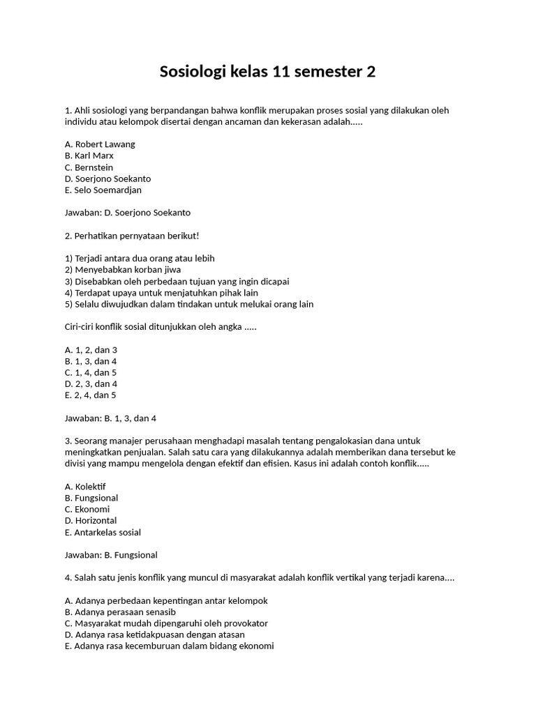 7 Contoh Soal Essay Sosiologi Kelas 11 Semester 2 yang Wajib Diketahui Sebelum Ujian 7 Contoh Soal Essay Sosiologi Kelas 11 Semester 2 yang Wajib Diketahui Sebelum Ujian