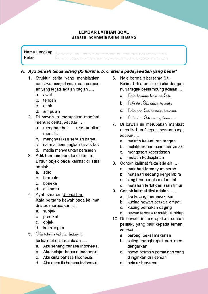 7 Contoh Soal Temaik Kelas 3 Tema 2 Bahasa Indonesia yang Membuat Sukses Sebelum Ujian