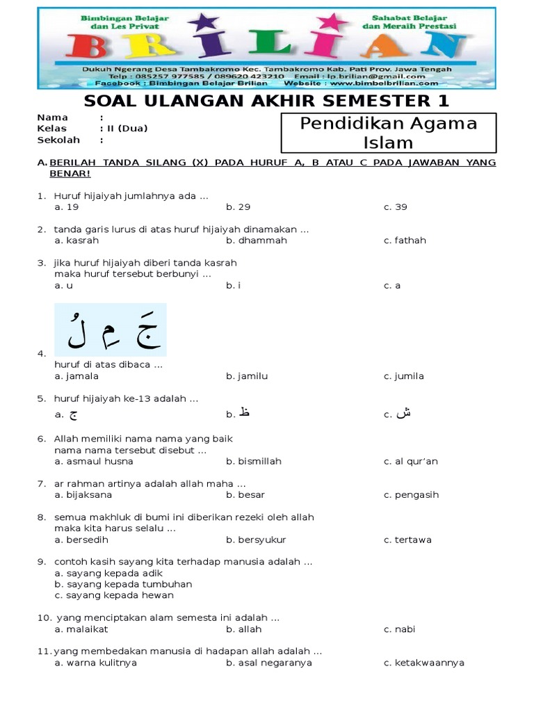 7 Contoh Soal Tematik Kelas 1 Semester 2 SD Islam yang Wajib Dikuasai Sebelum Ujian 7 Contoh Soal Tematik Kelas 1 Semester 2 SD Islam yang Wajib Dikuasai Sebelum Ujian