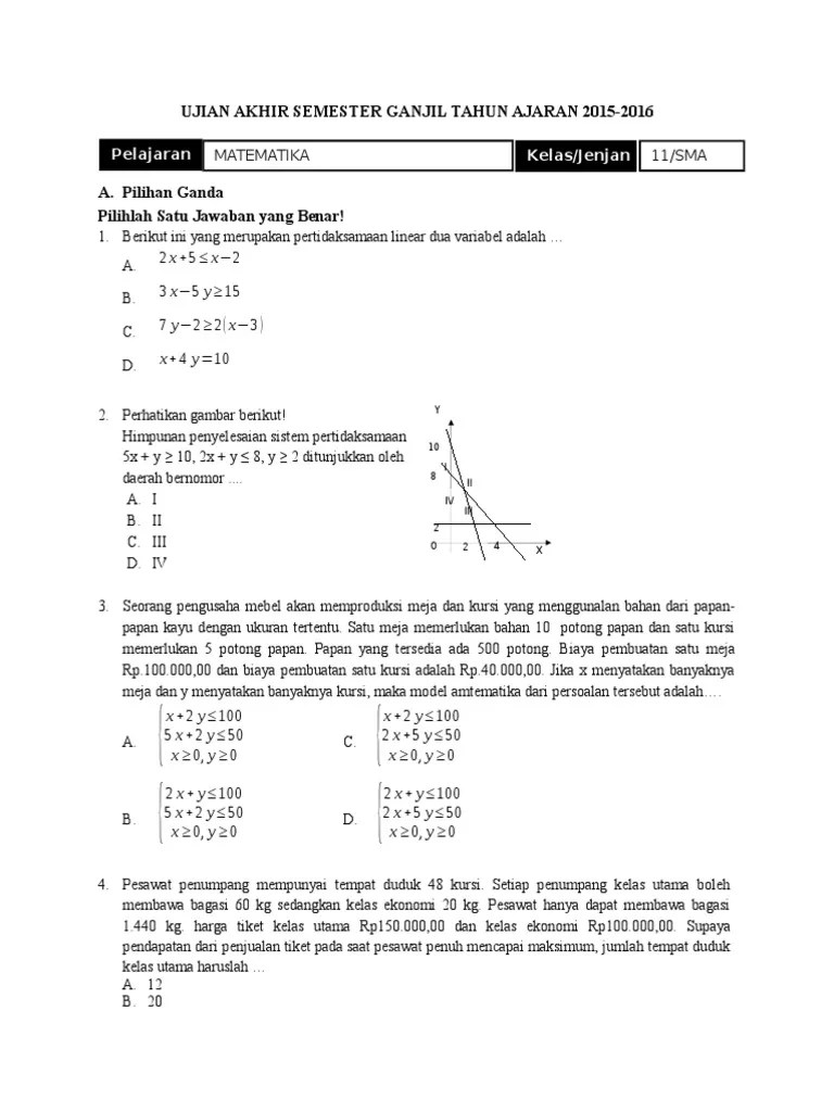 Inilah 15 Contoh Soal Matematika Kelas 11 Semester 1 yang Sering Muncul di Ujian, Wajib Kamu Pelajari Sebelum Terlambat Inilah 15 Contoh Soal Matematika Kelas 11 Semester 1 yang Sering Muncul di Ujian, Wajib Kamu Pelajari Sebelum Terlambat