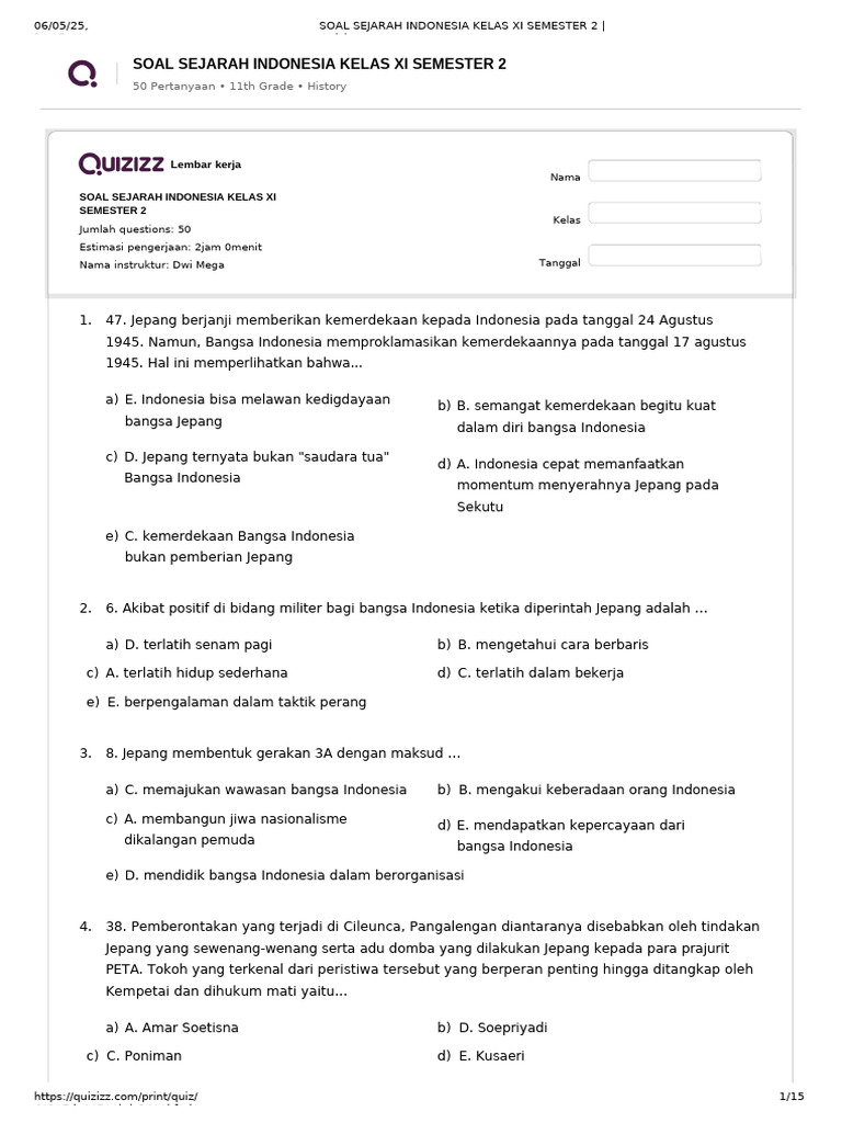 Rahasia 5 contoh soal essay sejarah indonesia kelas 11 semester 2 Bikin Nilai Naik Cepat Rahasia 5 contoh soal essay sejarah indonesia kelas 11 semester 2 Bikin Nilai Naik Cepat
