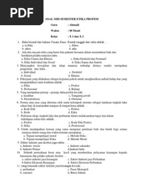 Rahasia contoh soal etika profesi kelas 10 semester 2 yang wajib Anda kuasai sebelum ujian Rahasia contoh soal etika profesi kelas 10 semester 2 yang wajib Anda kuasai sebelum ujian