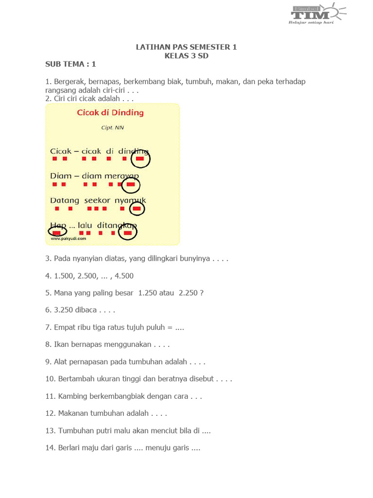 Terbukti! 5 Cara Cepat Kuasai Latihan Soal Tematik Kelas 3 SD Semester 1 Sebelum Ujian Terbukti! 5 Cara Cepat Kuasai Latihan Soal Tematik Kelas 3 SD Semester 1 Sebelum Ujian