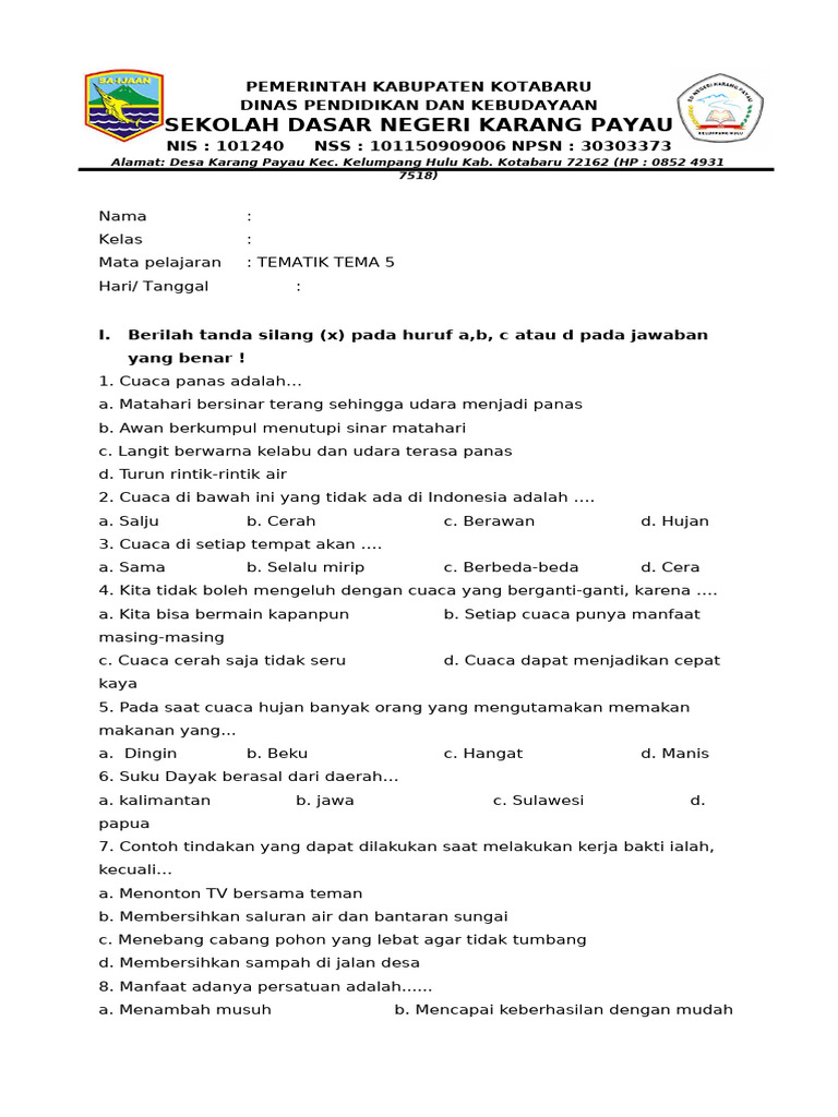 Terbukti 5 Cara Kuasai latihan soal tematik kelas 3 sd smester 2 tema 5 Sebelum Ujian Terbukti 5 Cara Kuasai latihan soal tematik kelas 3 sd smester 2 tema 5 Sebelum Ujian