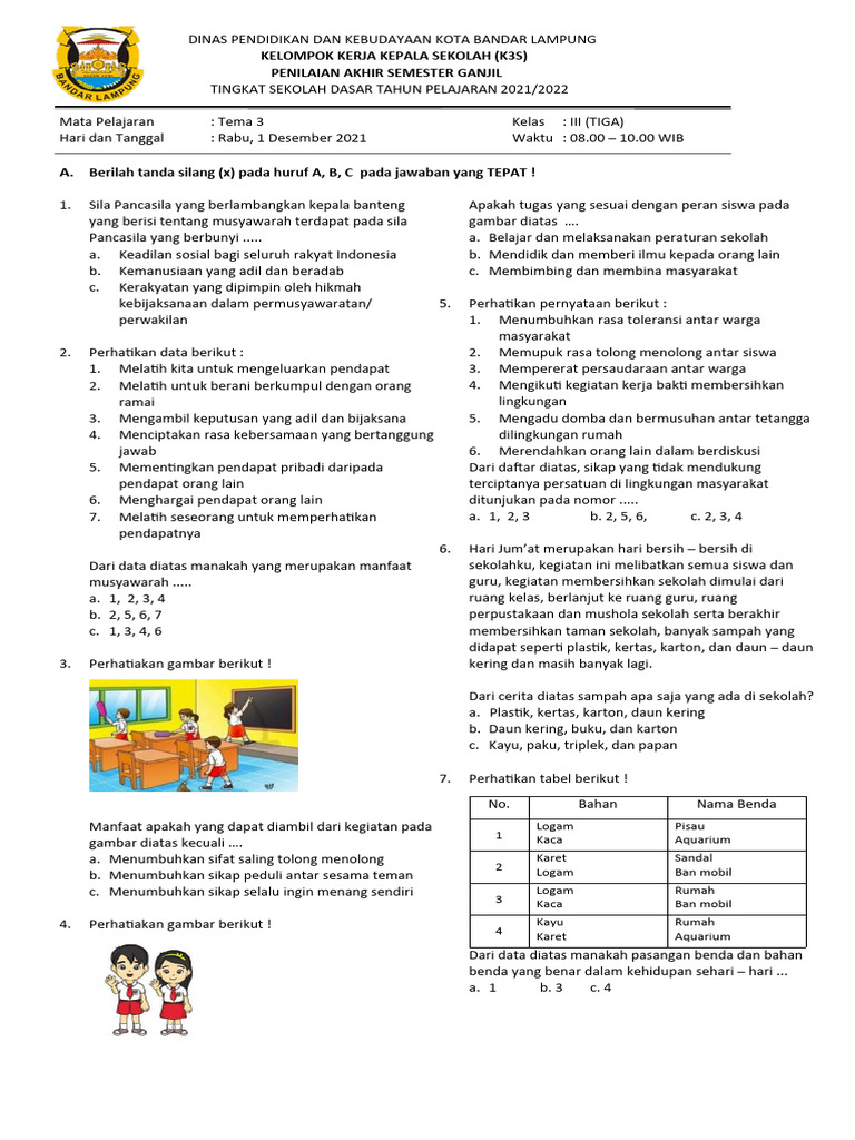 24 Tahap Tumbuh Kembang Anak 3 Tahun, Tahu Download Soal Tema 3 Kelas 3 SD Semester 1 24 Tahap Tumbuh Kembang Anak 3 Tahun, Tahu Download Soal Tema 3 Kelas 3 SD Semester 1