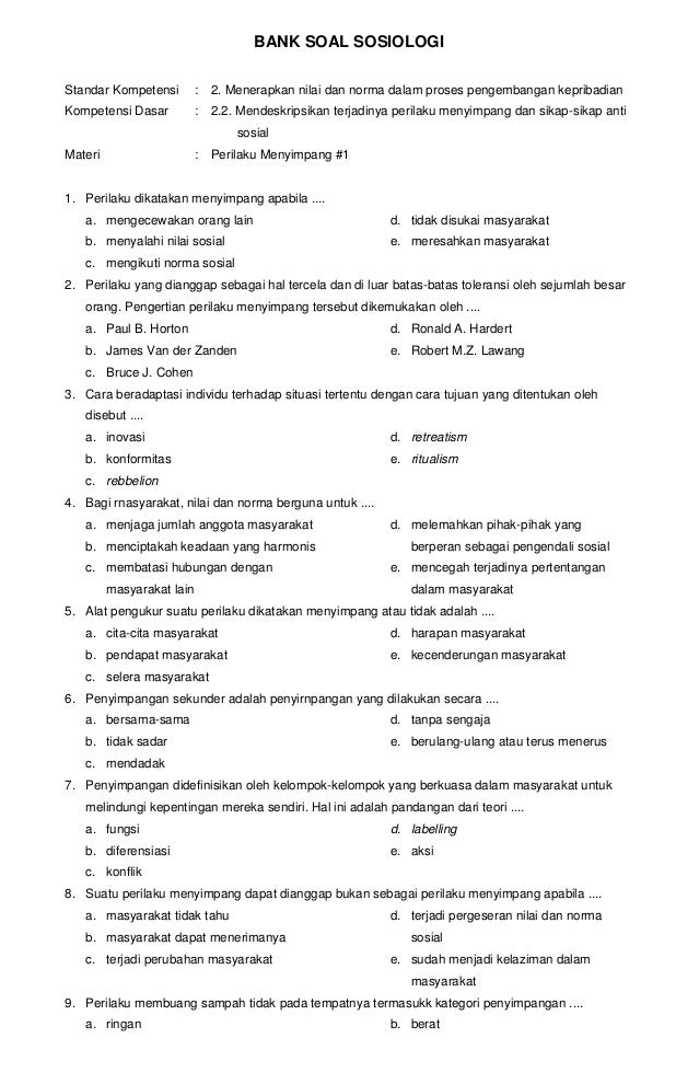 7 Contoh Soal Essay Sosiologi Kelas 10 Semester 2 yang Wajib Kuasai Sebelum Ujian
