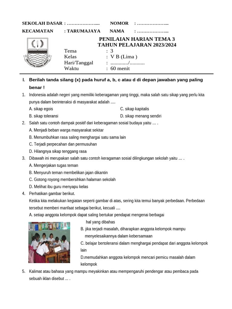 Rahasia Sukses Belajar: Download Soal Tema 3 dan 4 Kelas 5 Semester Ganjil Gratis Sekarang!