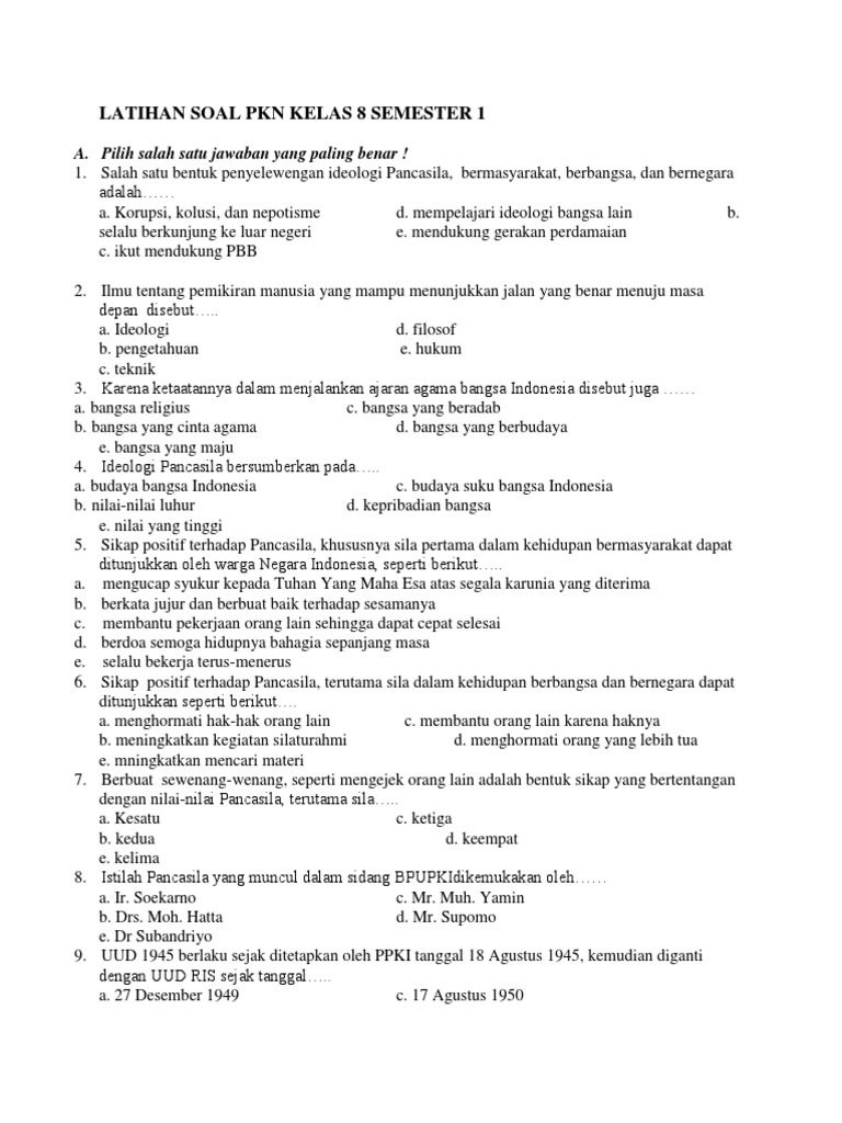 Terungkap Contoh Soal Essay PKN Kelas 8 Semester 2 yang Wajib Diketahui Sebelum Ujian