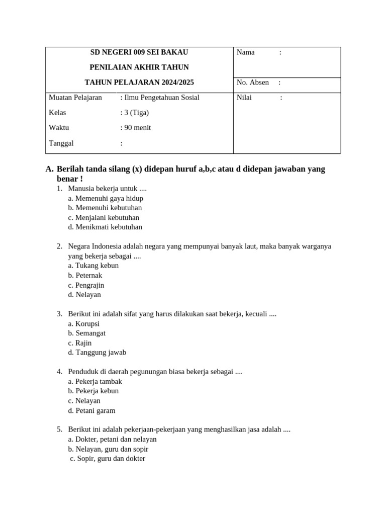 Wajib Tahu Bocoran soal uas ips semester 1 kelas 3 agar Nilai Langsung Sempurna Wajib Tahu Bocoran soal uas ips semester 1 kelas 3 agar Nilai Langsung Sempurna