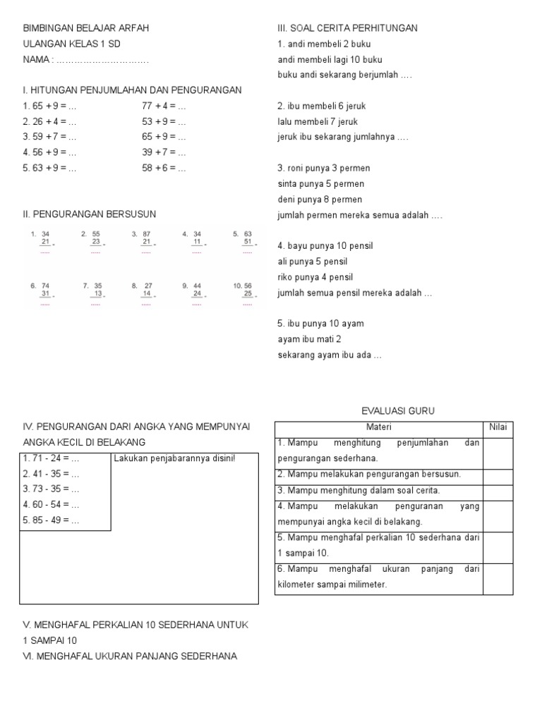Wajib Tahu! Ini Kumpulan Latihan Soal UAS 1 Kelas 1 SD Agar Anak Langsung Bisa Wajib Tahu! Ini Kumpulan Latihan Soal UAS 1 Kelas 1 SD Agar Anak Langsung Bisa