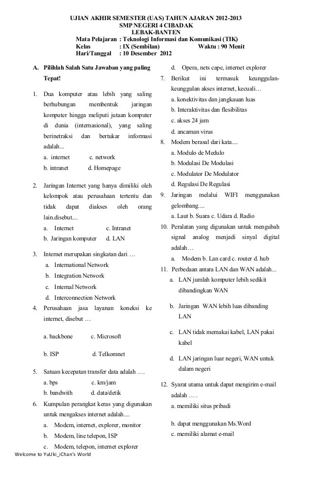 Wajib Tahu! Ini Kumpulan Latihan Soal UAS Aqidah Akhlak SMP Kelas 9 Semester 1 Terbaru Wajib Tahu! Ini Kumpulan Latihan Soal UAS Aqidah Akhlak SMP Kelas 9 Semester 1 Terbaru
