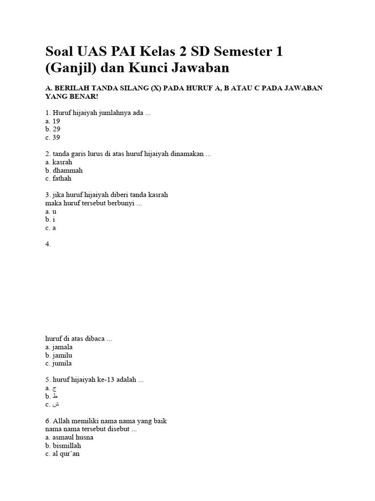 Wajib Tahu! Kumpulan latihan soal uas 1 pai kelas 2 sd agar Nilai Anak Langsung Melonjak Wajib Tahu! Kumpulan latihan soal uas 1 pai kelas 2 sd agar Nilai Anak Langsung Melonjak