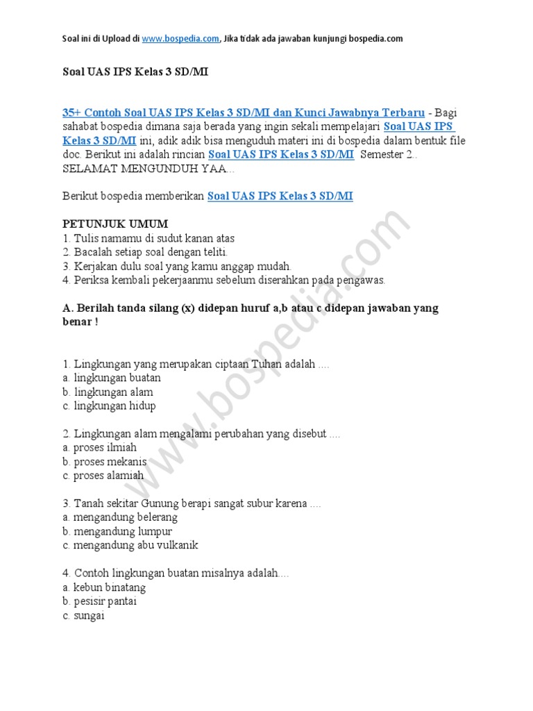 Wajib Tahu! Kumpulan soal uas ips semester 2 kelas 3 mi Terbukti Paling Akurat Wajib Tahu! Kumpulan soal uas ips semester 2 kelas 3 mi Terbukti Paling Akurat